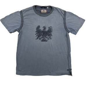 Giorgio T-Shirt Mens Small Gray Embroidered Graphic Eagle Crew Neck Italy